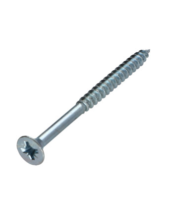 VBA Vis bois agglo Tête fraisée Pozi N°3 6X90 Filetage partiel Acier zingué