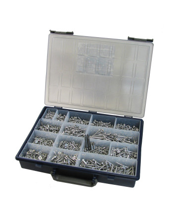 Assortiment de 1540 Vis autoperceuse Tête fraisée Tête ronde TR Pozi Inox A2 Embout