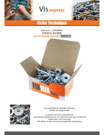 KG De VISSERIE DIVERSE En Acier brut FIXMIX