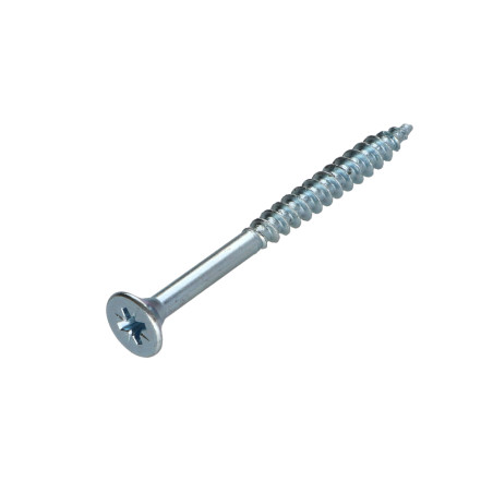 1 x VBA Vis bois agglo Tête fraisée Pozi N°2 4X60 Filetage partiel Acier zingué