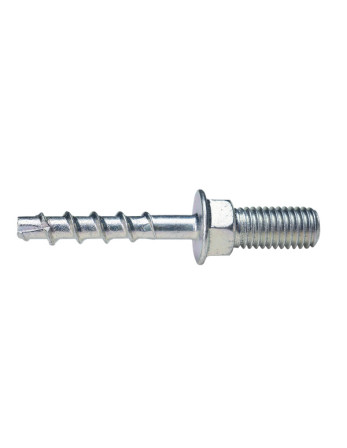 Vis béton Tête FILETEE MALE Embase collerette 6X40 Acier zingué