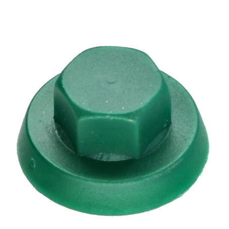 1 x Capuchon Tête hexagonale TH Polyéthylène RAL6028 pour vis autoperceuse ou tole de diam 4.8-5.5