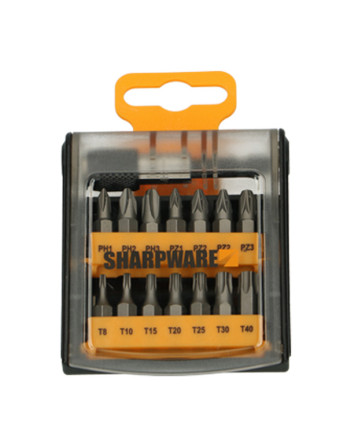 Assortiment de 14 Embout Phillips Pozi TX + 1 Porte Embout