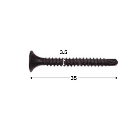 1 x Vis pour plaque de plâtre à Bout Vis autoperceuse Phillips n° 2 3.5X35 Acier phosphate