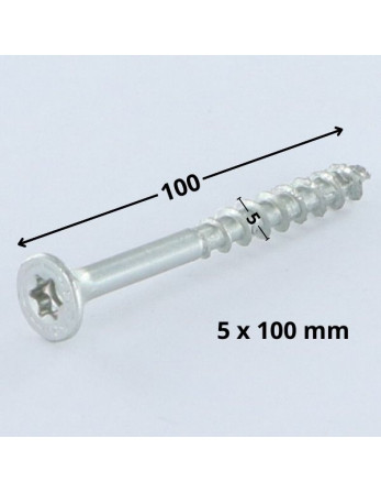 Vis Spax Tête fraisée TORX T20 5X100 Filetée sur 61 Filetage partiel WIROX
