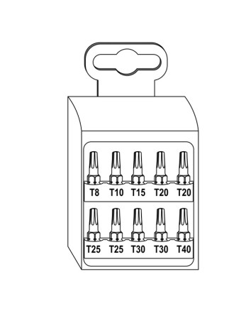 Assortiment de 10 Embout TX + 1 Porte Embout