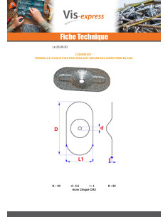 Rondelle OVALE Fixation ISOLANT 82X405.5X1 Acier zingué 2