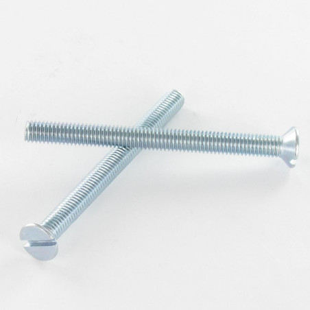 1 x Vis métaux Tête fraisée Fendue M12X60 Acier zingué