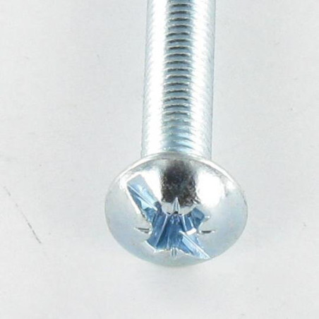 1 x Vis métaux Tête Bombée Large Pozi N°3 / Fendue M6X100 Acier zingué
