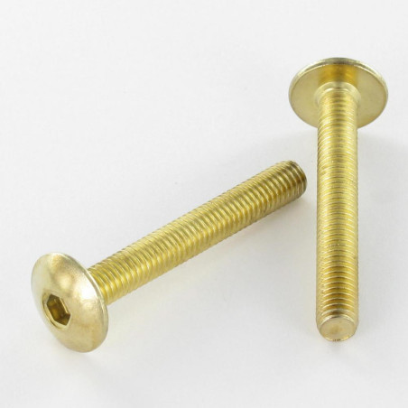 1 x Vis Poelier M6X80 Clé de 4 HC4 Acier laitonne