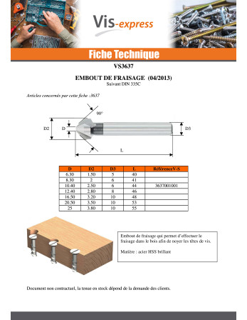 Embout De FRAISAGE 10.40X44