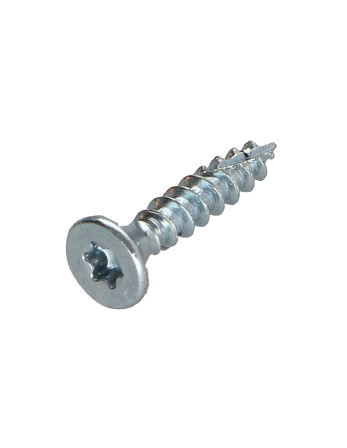 Vis bois TEKOR Tête fraisée Cranté 4X25 TORX T20 Acier zingué Filetage total Pointe antifendage type 17