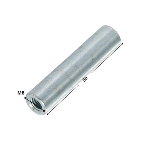1 x Manchon Cylindrique M8X50 Diamètre Extèrieur 11 Acier zingué