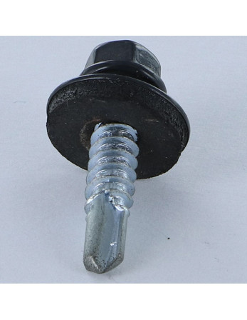Vis autoperceuse Tête hexagonale TH 5.5X25 Rondelle d'étanchéite EPDM Acier zingué RAL7016 gris anthracite