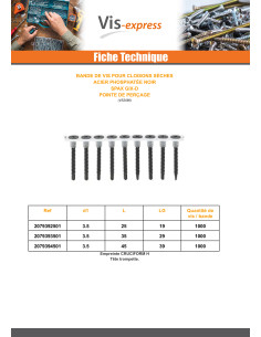 Bande de 50 Vis pour plaque de plâtre Spax GIX-D 3.5X45... 2