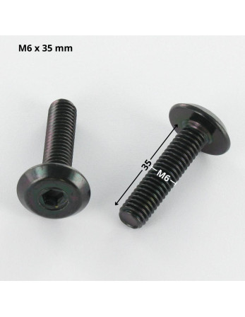 Vis métaux tête plate Clé de 4 HC4 M6X35 Acier zingué noir