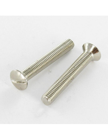 Vis métaux Tête fraisée bombée TFB Fendue M4X25 Diamètre de tête: 7.9 Bossage extérieur Acier nickelé