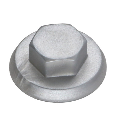 1 x Capuchon Tête hexagonale TH Polyéthylène RAL9006 aluminium blanc pour vis autoperceuse ou tole de diam 6.3