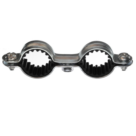 1 x Collier de fixation isophonique double M7X150 Diamètre 22 Acier zingué