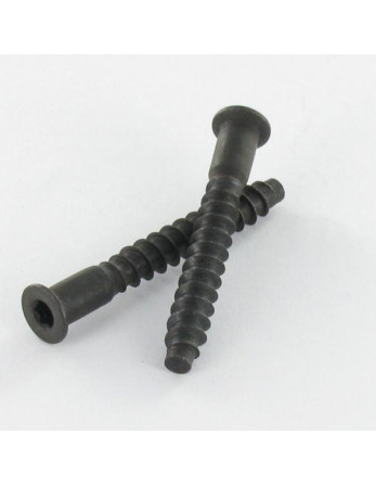 Vis d'assemblage confirmat Tête fraisée Hexagonal creux 7X50 Filet tôle SS Cranté Acier zingué noir