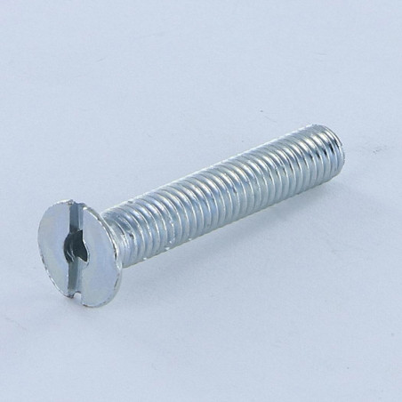 1 x Vis métaux Tête fraisée Fendue M6X35 Percée Acier zingué