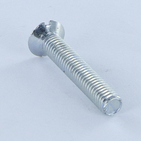 1 x Vis métaux Tête fraisée Fendue M6X35 Percée Acier zingué
