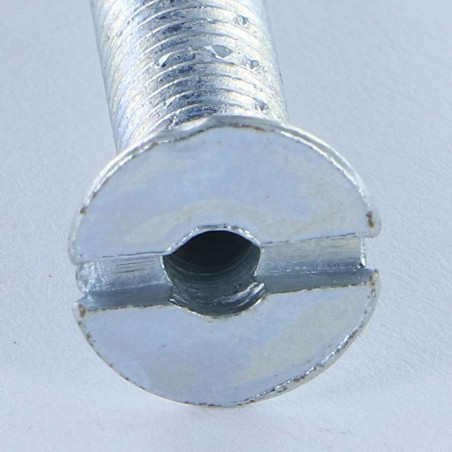 1 x Vis métaux Tête fraisée Fendue M6X35 Percée Acier zingué