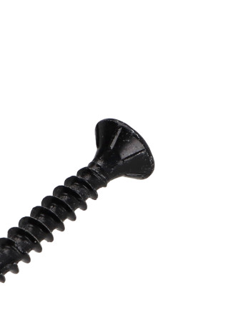 Vis bois TEKOR Tête fraisée Cranté 4X35 TORX T20 Acier zingué noir Filetage total Pointe antifendage type 17
