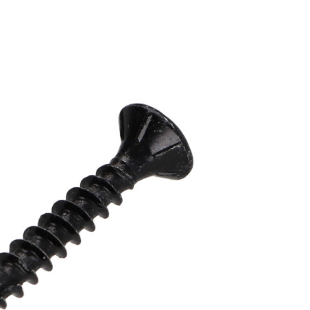 1 x Vis bois TEKOR Tête fraisée Cranté 4X35 TORX T20 Acier zingué noir Filetage total Pointe antifendage type 17