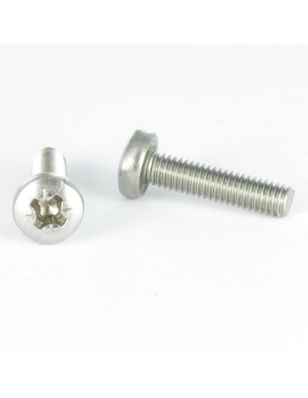 Vis métaux tête cylindrique bombée large Pozi N°4 M8X30 Acier zingué