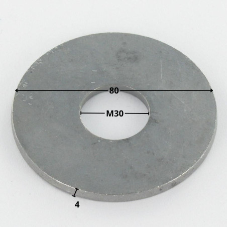 1 x Rondelle Plate M30X80X4 LL Forte tenue à la corrosion Acier galvanisé à chaud