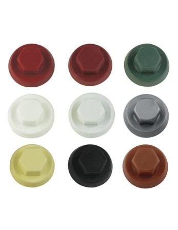 Capuchon Tête hexagonale TH Polyéthylène RAL9003 blanc de sécurité pour vis autoperceuse ou tole de diam 4.8-5.5
