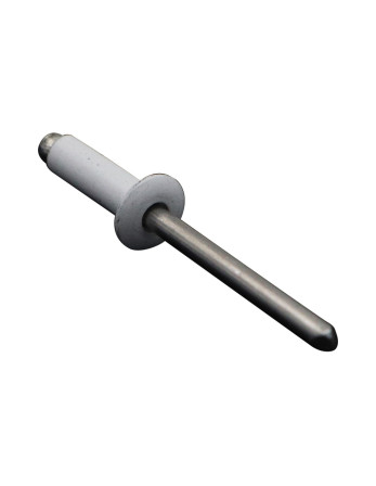 Rivet aveugle tout alu 4.8X16 Tête plate RAL9016 blanc signalisation