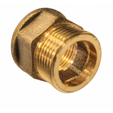 1 x Mamelon hexagonal Figure 529 pour joint plat Mâle/Femelle renforcé 20x27 (3/4") Laiton
