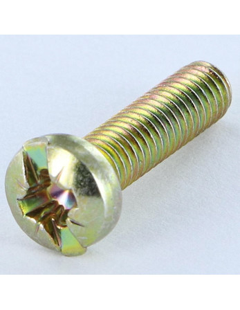 Vis métaux Tête cylindrique bombée TCB POZI et fendu M4X16 Diamètre de tête: 7 Bichromaté