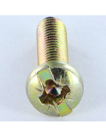 Vis métaux Tête cylindrique bombée TCB POZI et fendu M4X16 Diamètre de tête: 7 Bichromaté