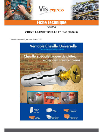 Cheville Universelle PP UNO 6 Rouge RAWLPLUG