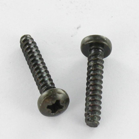 1 x Vis tôle tête cylindrique bombée large Pozi 3.5X6.5 Acier zingué noir Sans pointe