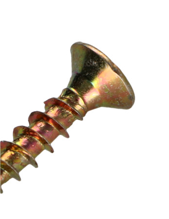 VBA Vis bois agglo Tête fraisée Pozi N°2 3.5X12 Filetage total Bichromaté