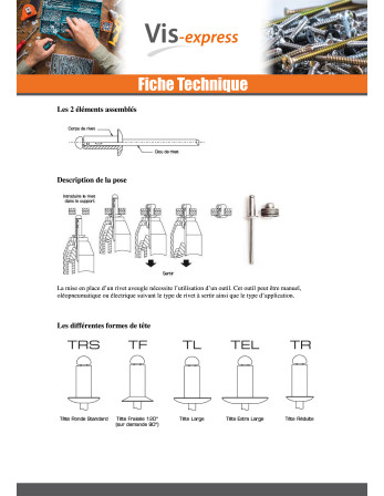 Rivet Aveugle GOLIGHT ALU/ALU TRS 4.8X20