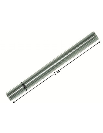 Tige filetée M8 Longueur 2 mètres Classe 8.8 Acier zingué