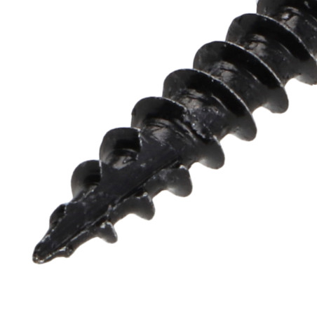 1 x VBA Vis bois agglo Tête fraisée TORX T20 4X40 Filetée sur 24 Acier zingué noir