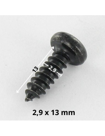 Vis tôle Tête cylindrique TC TORX T10 2.9X13 Acier zingué noir