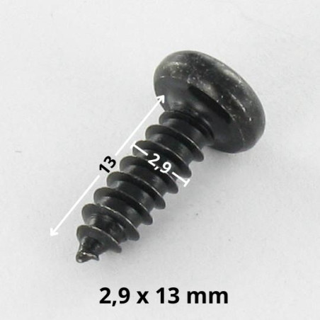 1 x Vis tôle Tête cylindrique TC TORX T10 2.9X13 Acier zingué noir