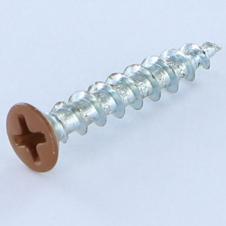 1 x VBA Vis bois agglo Tête fraisée bombée TFB Phillips 4.3X25 Acier zingué RAL8003
