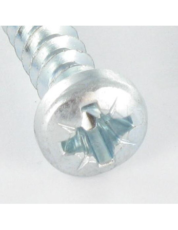Vis pvc Tête cylindrique TC Pozi 6X30 Filet 40 Degrès Acier zingué