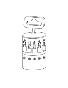 Assortiment de 9 Embout 1/4 Fendue Phillips Pozi 2