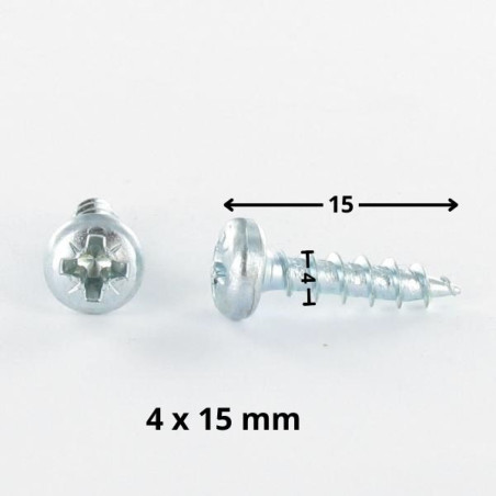 1 x VBA Vis bois agglo Tête ronde TR Pozi N°2 4X15 Acier zingué