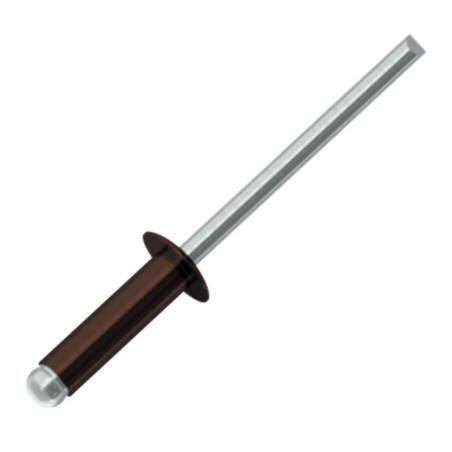 1 x Rivet aveugle Aluminium Tige acier 4X8 Epaisseur de serrage 2 à 4 Tête Ronde Standard RAL8017 brun chocolat
