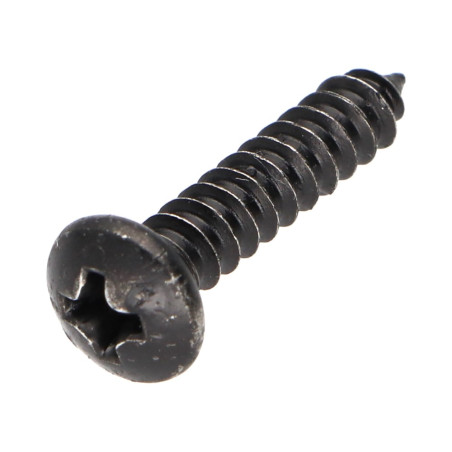 1 x Vis tôle tête cylindrique bombée large Phillips n° 2 3.5X16 Acier zingué noir